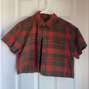 Burton Red and Green Plaid Crop Top